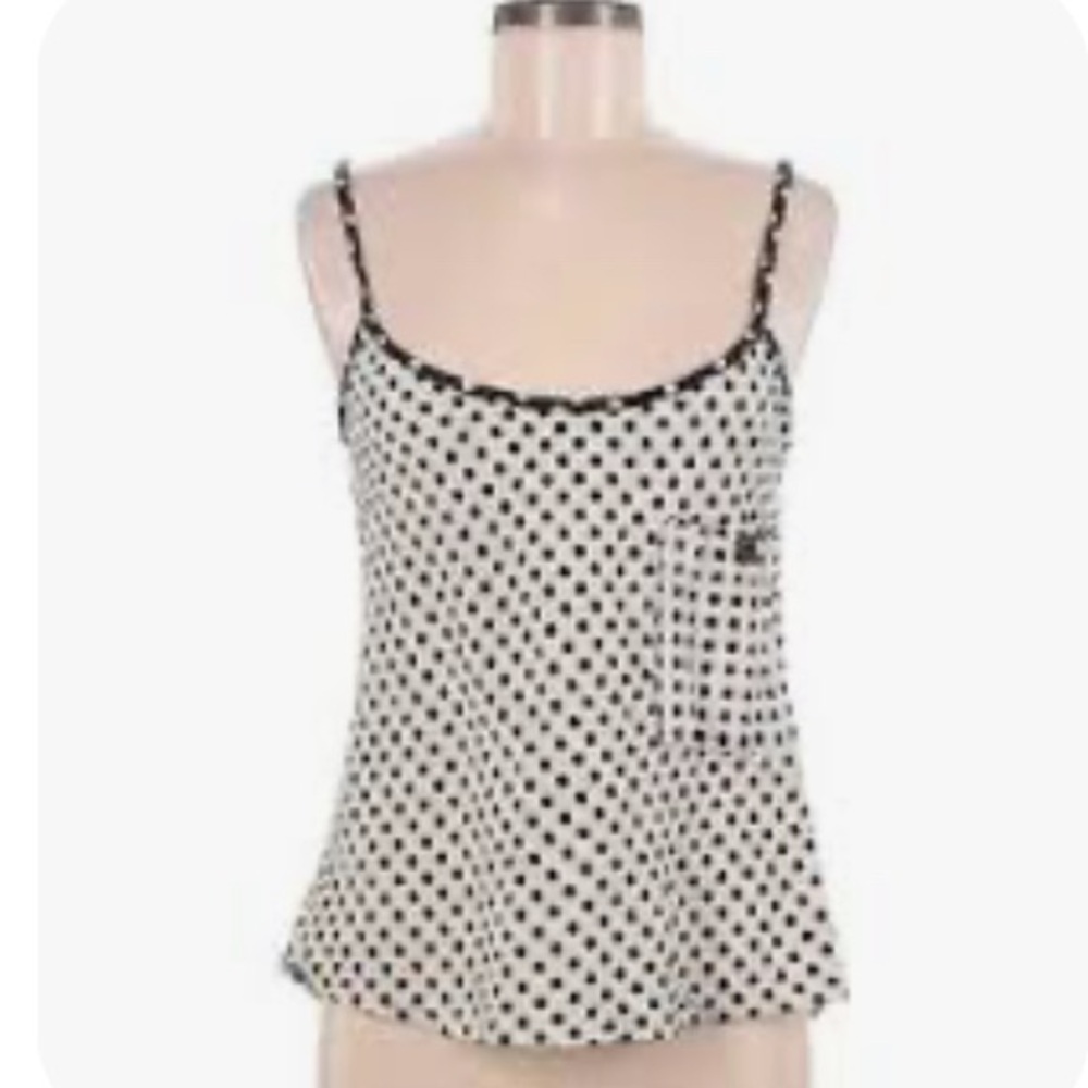 Anthropologie Black and White Polka Dot Camisole